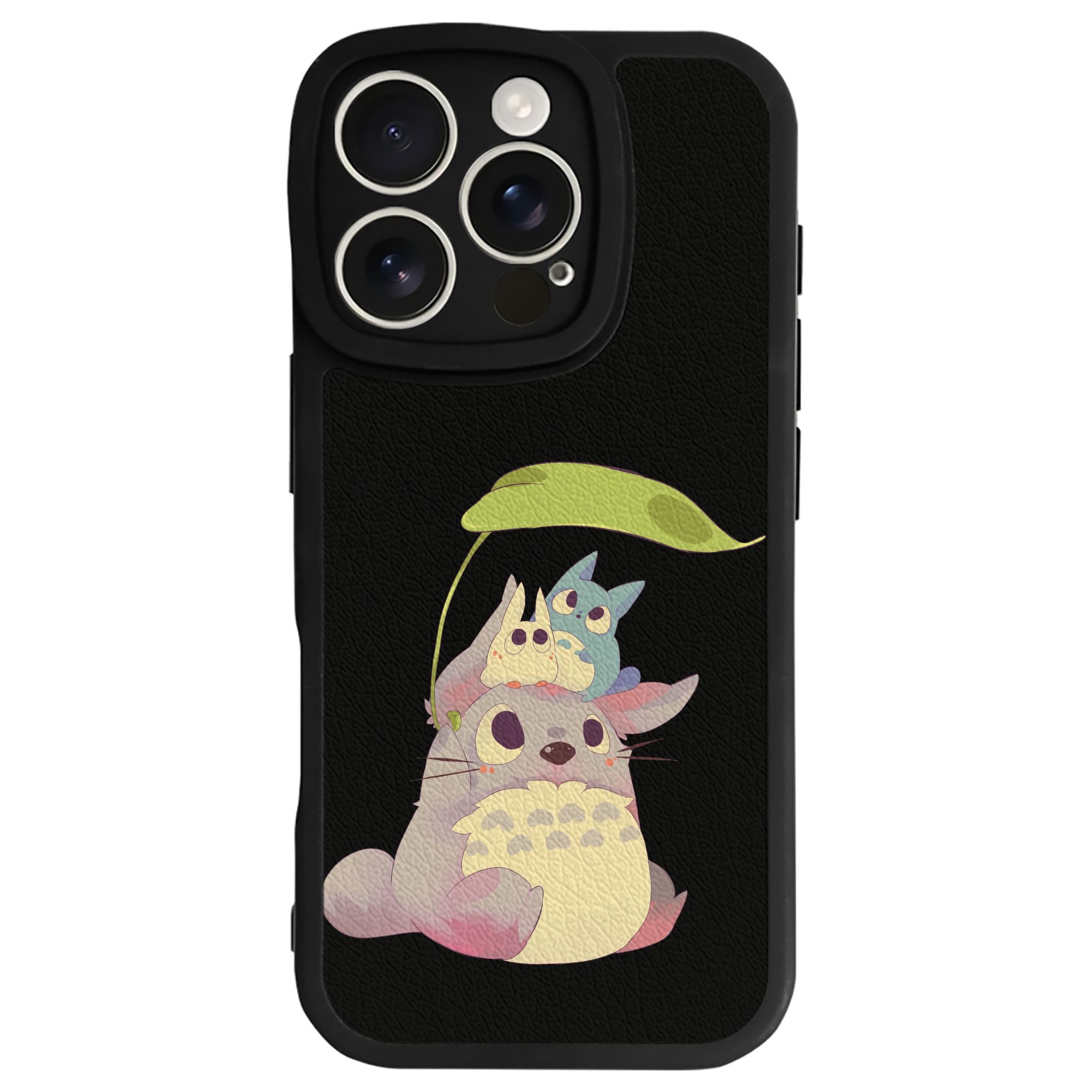 （画像用） となりのトトロ 草壁メイ 草壁サツキ My Neighbor Totoro Satsuki Kusakabe Mei Kusakabe 【iPhone 16シリーズ対応】シリコンスマホケース（レザー調） 材質：シリコン